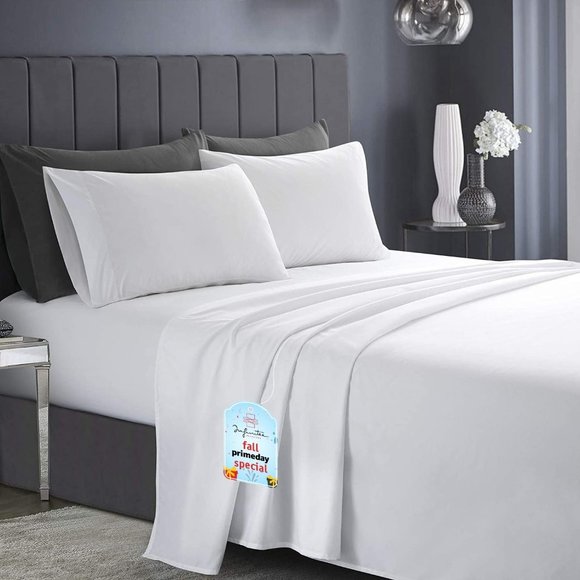 *New Queen or King 1800 TC Series 4 Piece Bed Sheets - Soft Brushed Micr…